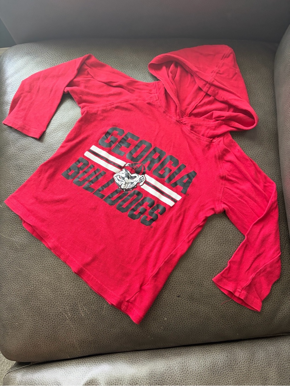 3TRed Georgia Bulldogs UGA Kids Long Sleeve T-Shirt with Hood